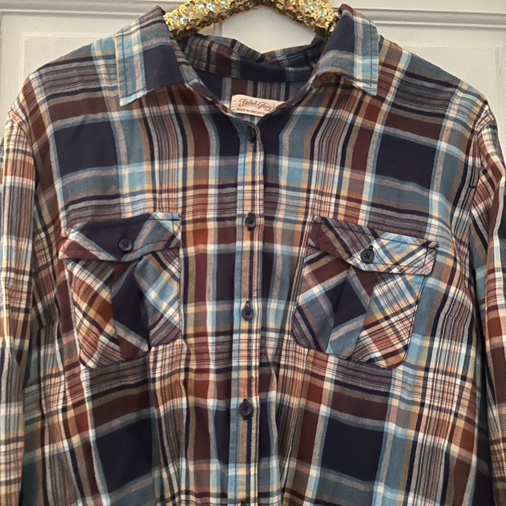 Faded Glory Plaid Button-Up Shirt Size XXL - Picture 2 of 4